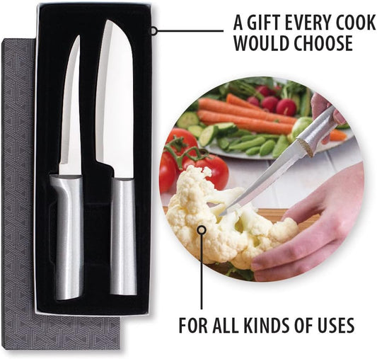 Cook’s Select Knife Gift Set (S53), Silver Handle | 2-Piece Knife Set , Stainless Steel Blade, Silver Cast Aluminum Handle