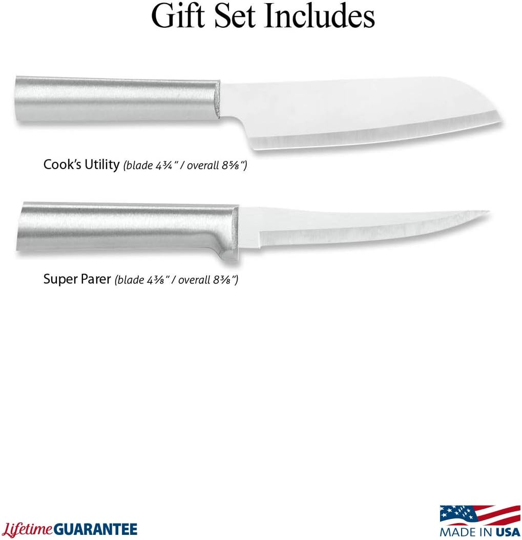 Cook’s Select Knife Gift Set (S53), Silver Handle | 2-Piece Knife Set , Stainless Steel Blade, Silver Cast Aluminum Handle