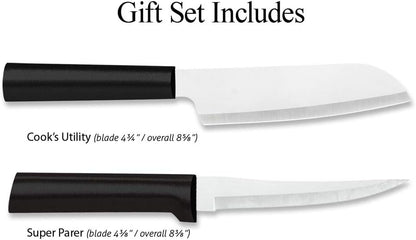 Cook’s Select Knife Gift Set (S53), Silver Handle | 2-Piece Knife Set , Stainless Steel Blade, Silver Cast Aluminum Handle