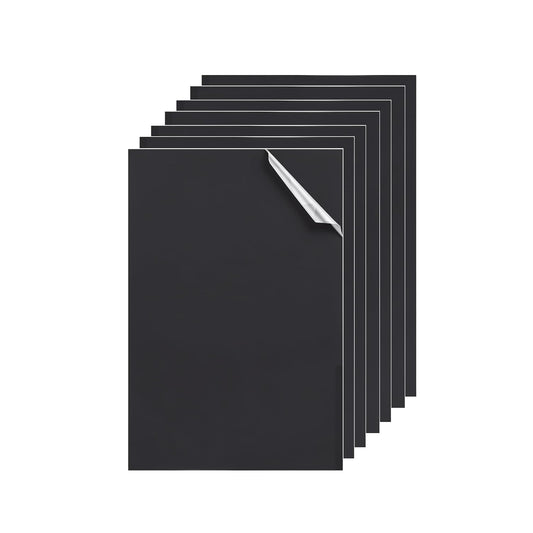 6 Pack Transparent Black Acrylic Sheets, 12"x8" Plexiglass Sheets for Laser Cutting Engraving, 0.1" / 3 mm Thick Colored Plastic Board Set for Decoration DIY Projects Crafting Display Case Sign