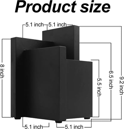 Resafy Black Magnetic Knife Block Knives Display Stable Board Knife Holder Rack Magnetic Stands with Strong Enhanced Magnets on Both Sides Anti-slip Feet