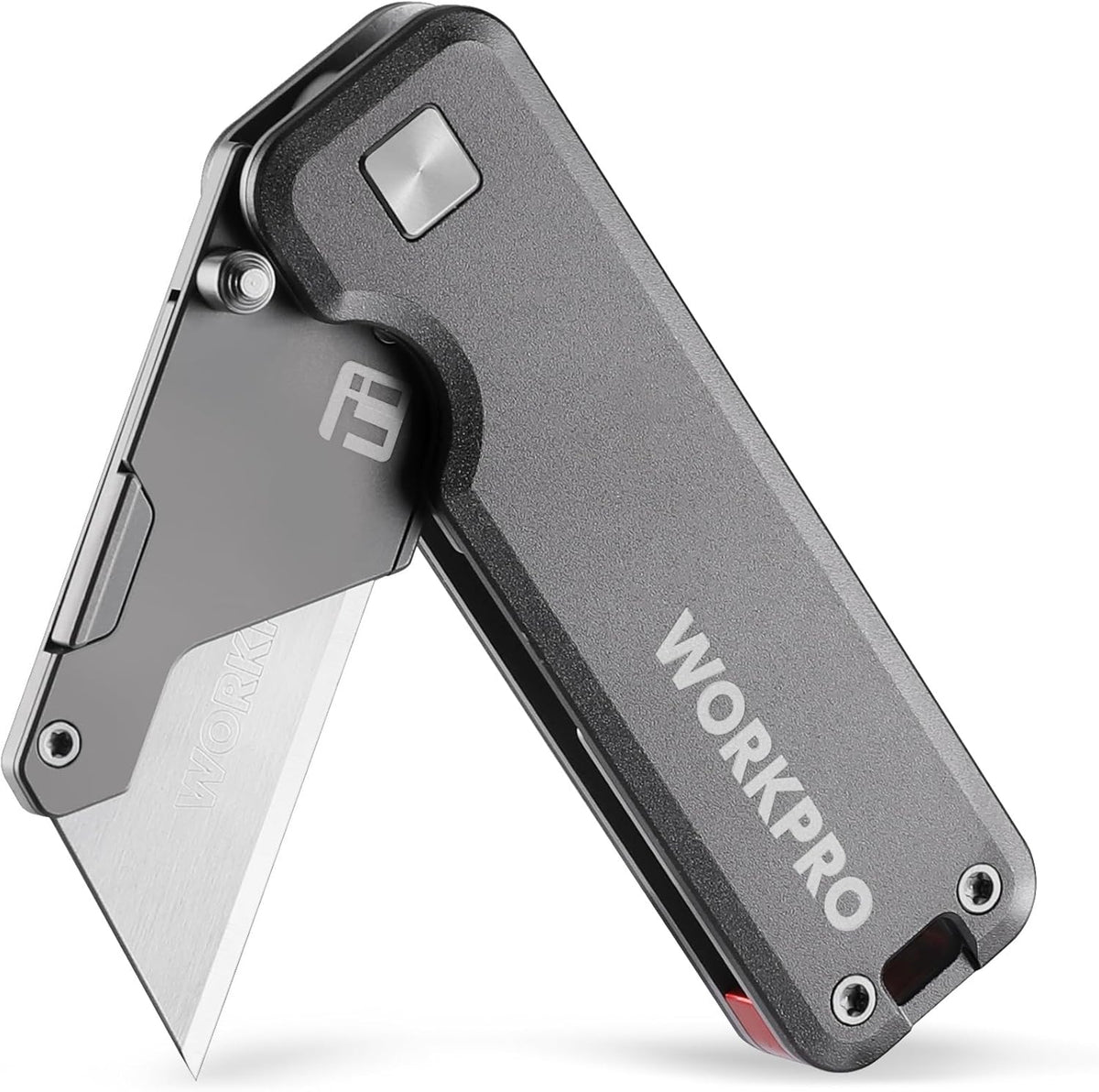 Premium Titanium Utility Knife, CNC Unibody, Lightweight Aluminium Handle Folding Box Cutter, Quick Change Blade Razor Knife,Ideal Gifts for Men Women, with 10 Extra Blades