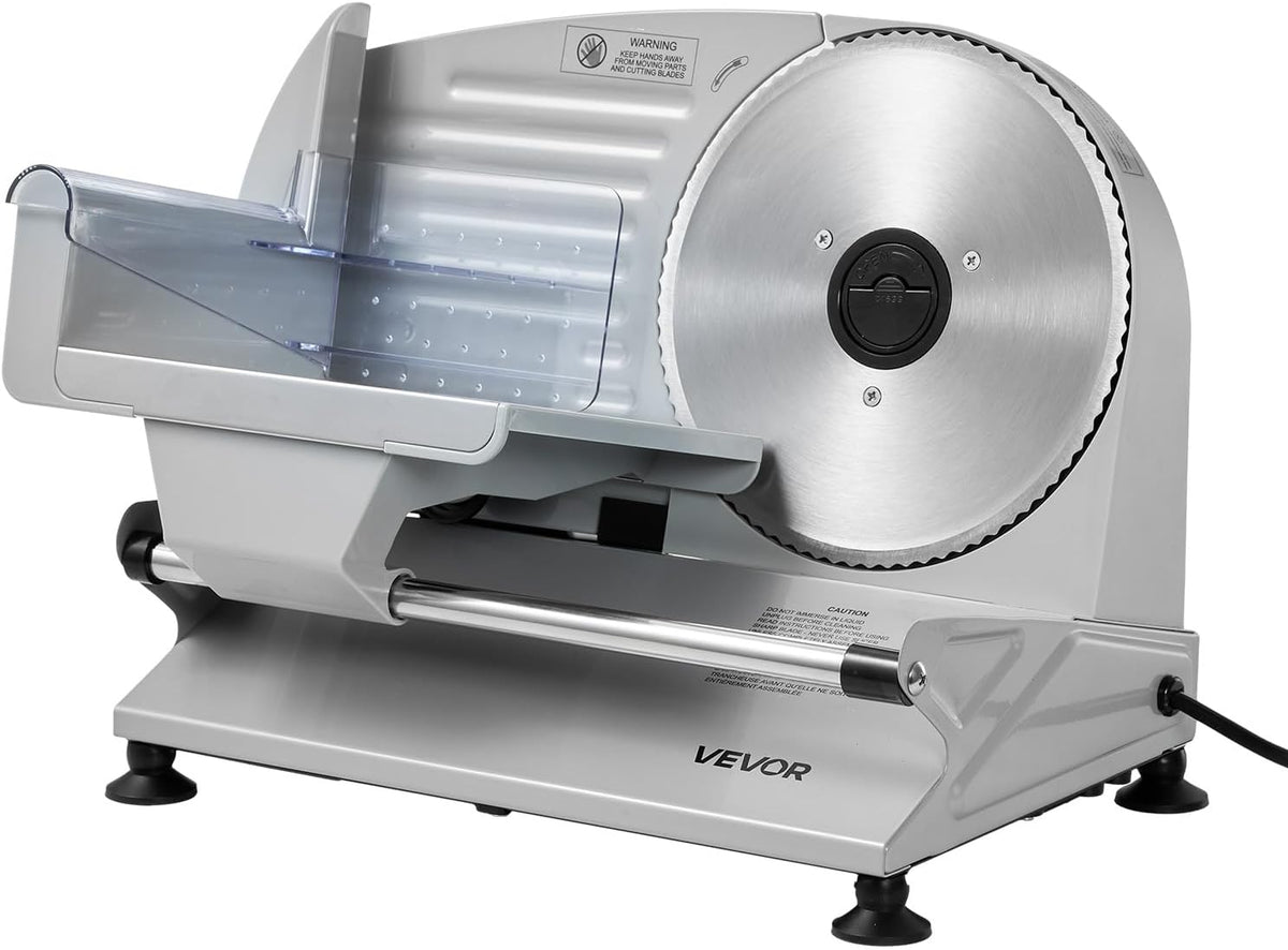 Meat Slicer, 8.6" Electric Deli Slicer with 2 SUS420 Blades & 0-0.6" Adjustable Thickness, Dual Security Lock, 200W Home Food-Slicer for Frozen Meat, Ham, Baguett, Steak, ETL Approved