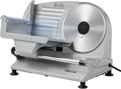Meat Slicer, 8.6" Electric Deli Slicer with 2 SUS420 Blades & 0-0.6" Adjustable Thickness, Dual Security Lock, 200W Home Food-Slicer for Frozen Meat, Ham, Baguett, Steak, ETL Approved