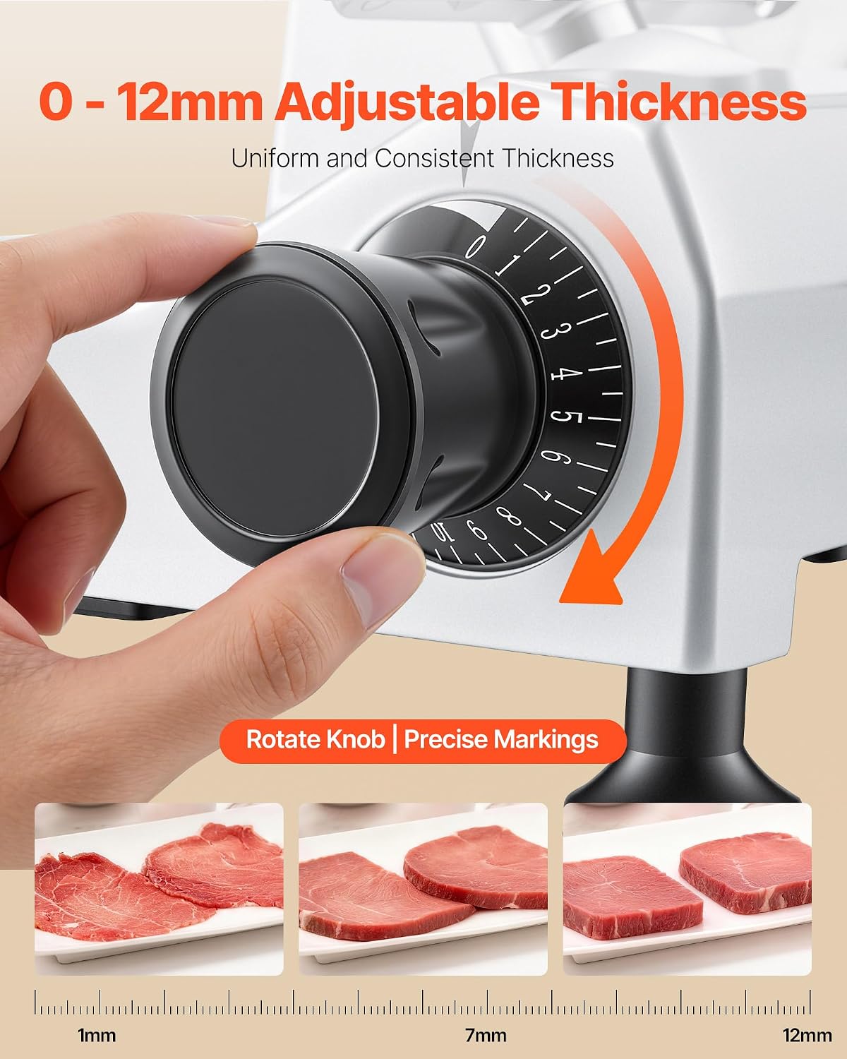 Meat Slicer, 8.6" Electric Deli Slicer with 2 SUS420 Blades & 0-0.6" Adjustable Thickness, Dual Security Lock, 200W Home Food-Slicer for Frozen Meat, Ham, Baguett, Steak, ETL Approved