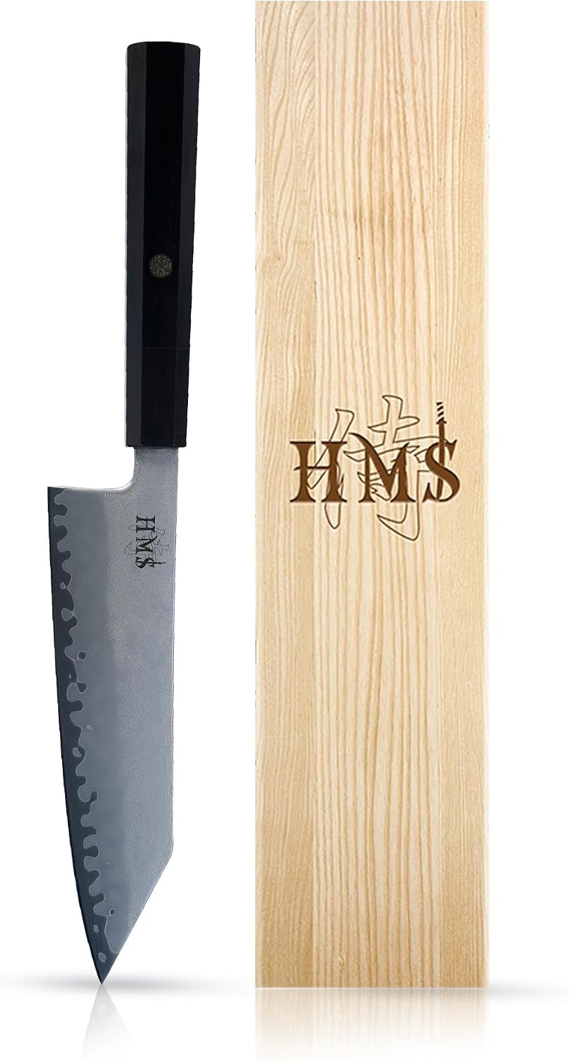 7-Inch Kiritsuke Chef Knife, Japanese HAP40 Triple-Layer Steel Kitchen Knife for Slicing and Chopping, Precision Kiritsuke Japanese Knife with Ergonomic Handle