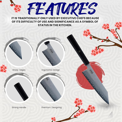 7-Inch Kiritsuke Chef Knife, Japanese HAP40 Triple-Layer Steel Kitchen Knife for Slicing and Chopping, Precision Kiritsuke Japanese Knife with Ergonomic Handle