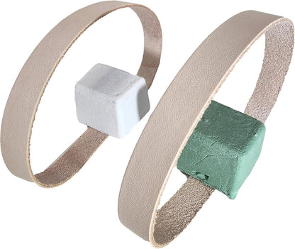 2 Pack of 1/2" x 12" Leather Honing & Polishing Belt - Strop Fits Original Work Sharp Machine