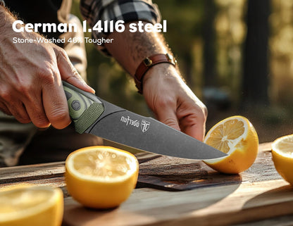 Kitchen Utility Knife, 5.5 Inch Chef Knife, Ergonomic G10 Handle | Ultra Sharp Blade, Rust-Resistant Stainless Steel, Full-Tang, Multipurpose Paring Knife for Fruit and Vegetable Cutting