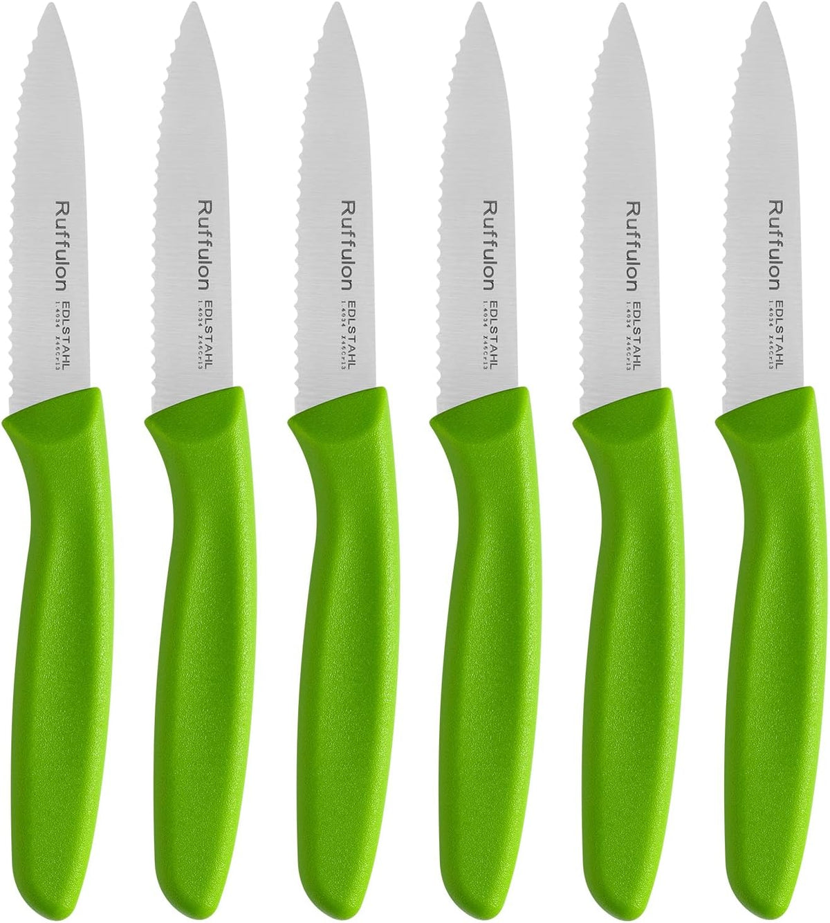 Stainless Steel Paring Knife With Serrated Blade, 6 Pieces Set Vegetable and Fruit Knife, Ultra Sharp Small Kitchen Knife, Black Paring Knives with PP Plastic Ergonomic Handle.