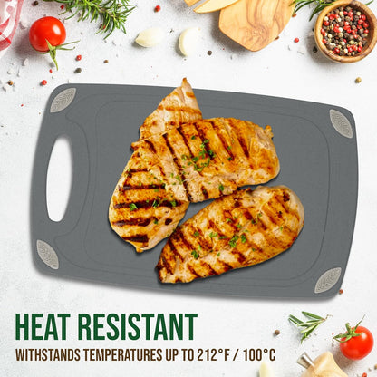 2-Piece Reversible Cutting Board Set Made with Natural Wheat Straw Fiber, Eco-Conscious Food Safe Kitchen Essentials, Gluten Free & BPA Free Chopping Boards for Kitchen