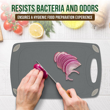 2-Piece Reversible Cutting Board Set Made with Natural Wheat Straw Fiber, Eco-Conscious Food Safe Kitchen Essentials, Gluten Free & BPA Free Chopping Boards for Kitchen