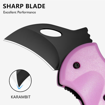 BIRD 3 Pack Pink Pocket Knife for Women | 1.3'' Mini Box Cutter with Unique Donut Design, Cute Folding Utility Knife,Ideal Gifts for Men and Women (PINK DONUT*3)