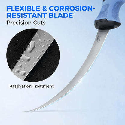 SwiftEdge Fillet Knife Set,7"&9" Fillter Knife | G4116 German Stainless Steel,Ultra-sharp,Flexible blade,Corrosion resistant,Non-slip grip,Fishing Gift for Men