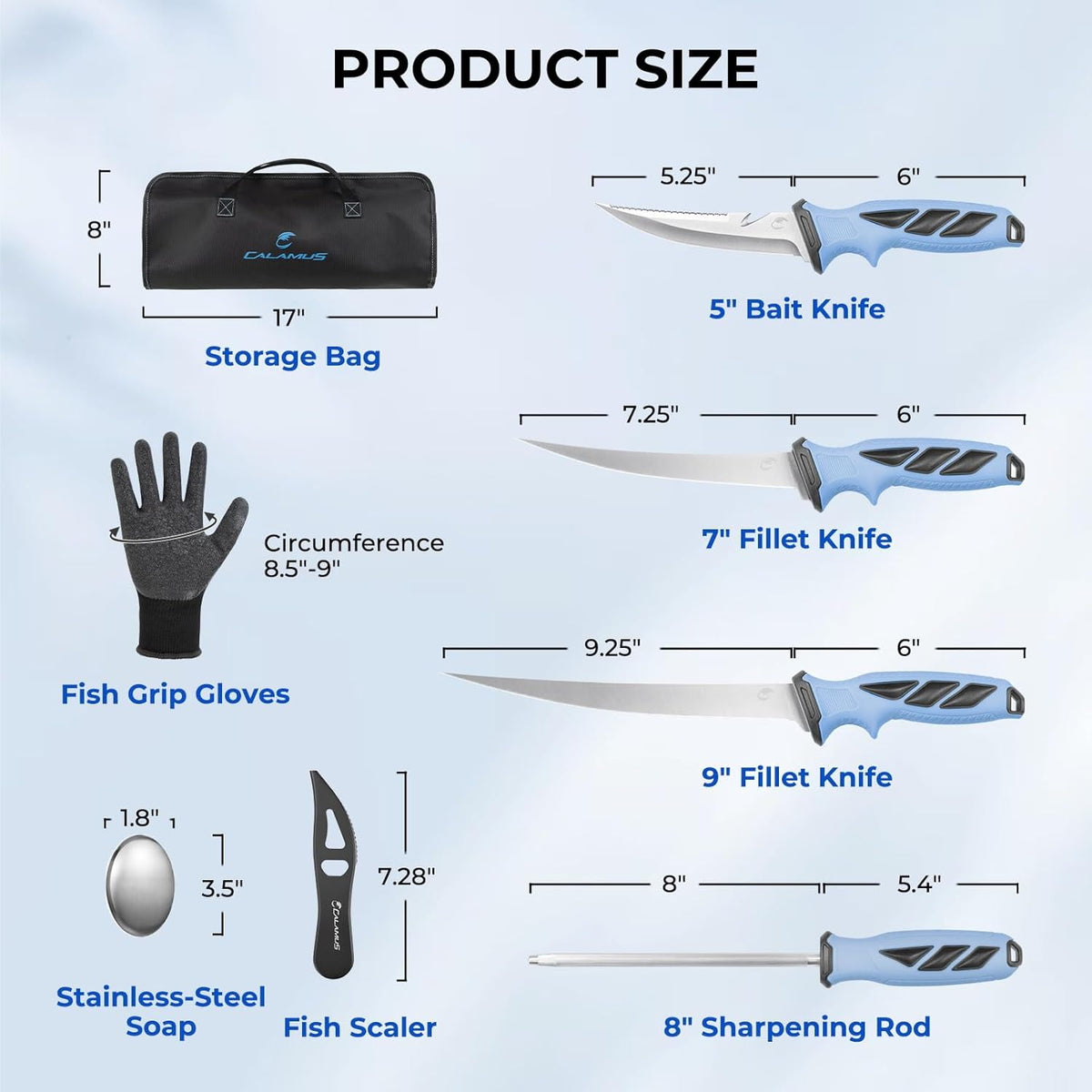 SwiftEdge Fillet Knife Set,7"&9" Fillter Knife | G4116 German Stainless Steel,Ultra-sharp,Flexible blade,Corrosion resistant,Non-slip grip,Fishing Gift for Men
