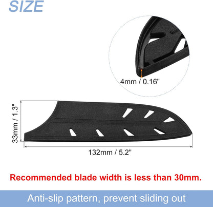 Knife Cover Sleeves Blade Edge Guards for 5" Santoku Knife Blade Edge Protector Universal Knife Sheath for Kitchen, Black