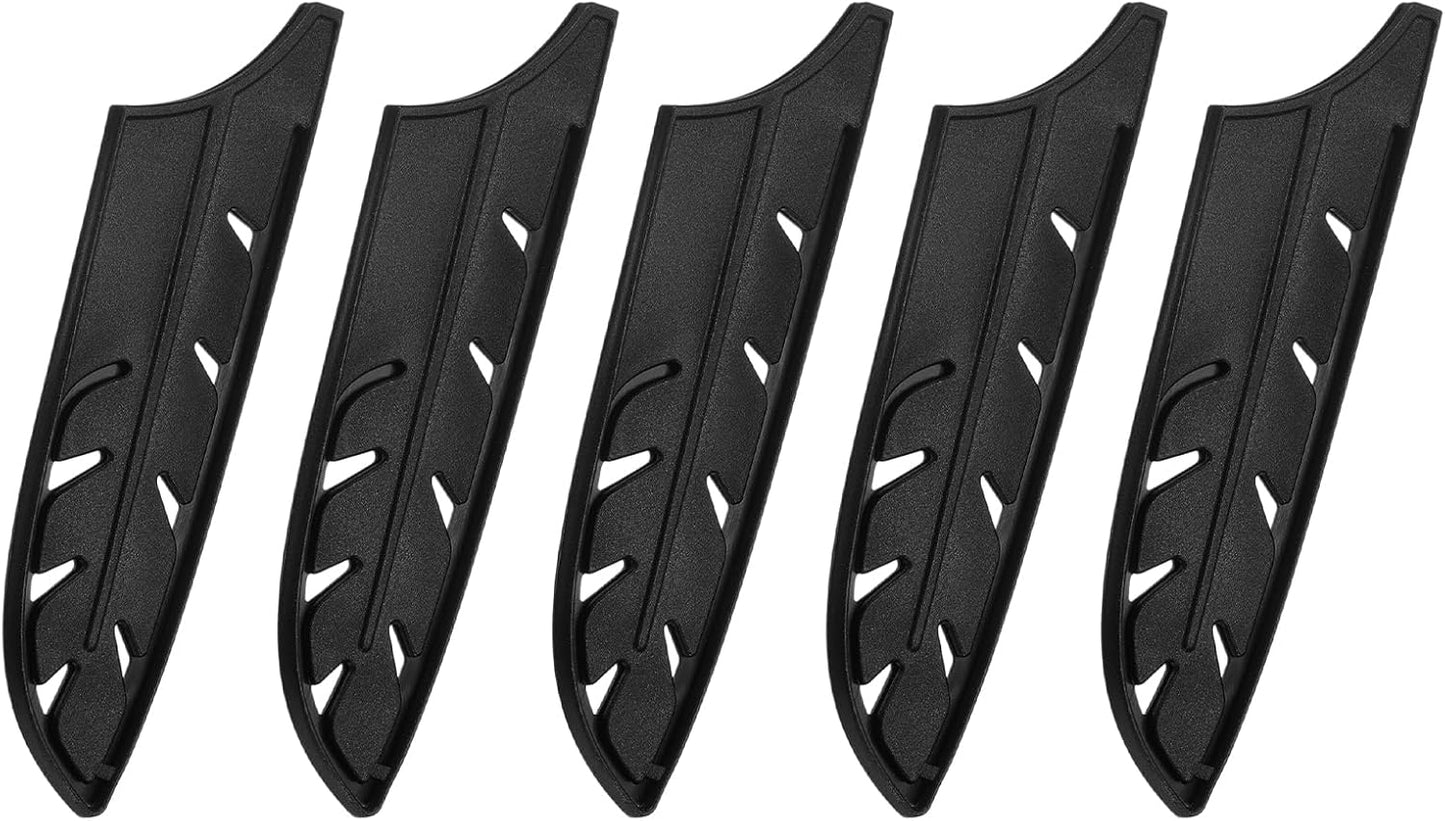 Knife Cover Sleeves Blade Edge Guards for 5" Santoku Knife Blade Edge Protector Universal Knife Sheath for Kitchen, Black