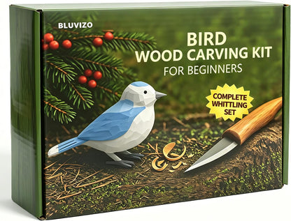 Wood Carving Kit Whittling Kit: Wood Carving Knife Tools with Leather Case | Woodworking Hobby Kit for Beginners Adult Kids, Relaxing Creative Projects, DIY Art Craft Gift for Men Teens