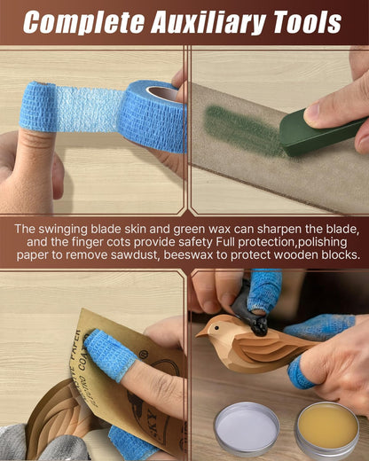 Wood Carving Kit Whittling Kit: Wood Carving Knife Tools with Leather Case | Woodworking Hobby Kit for Beginners Adult Kids, Relaxing Creative Projects, DIY Art Craft Gift for Men Teens