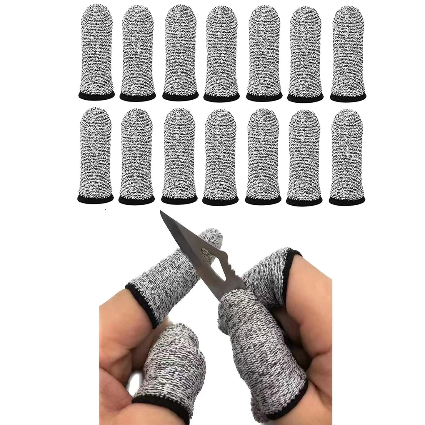14pcs Finger Cover Protector Anti-Cut Fingertip Finger Cover Anti-Cut Finger Bed Protector Reusable Finger Cover Thumb Finger Protector Bed Suitable for Work, Sculpture
