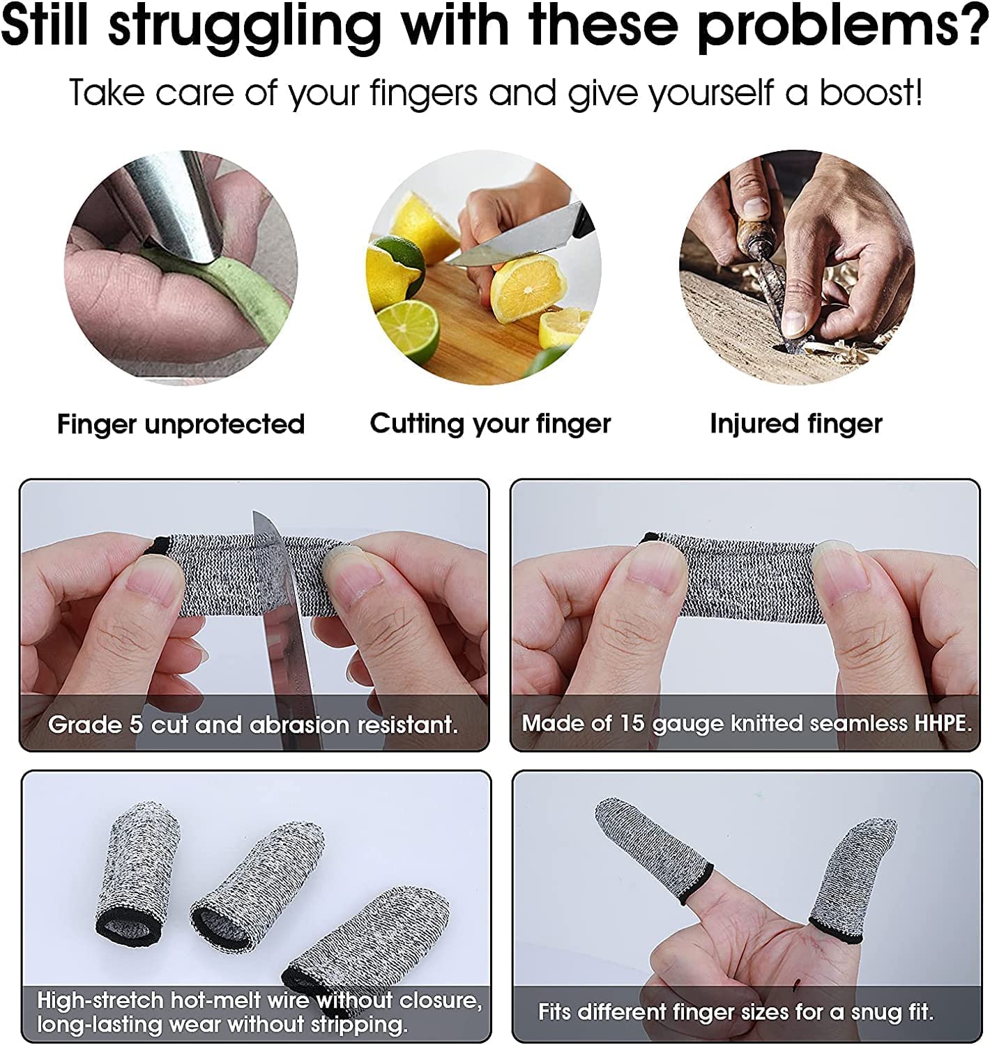 14pcs Finger Cover Protector Anti-Cut Fingertip Finger Cover Anti-Cut Finger Bed Protector Reusable Finger Cover Thumb Finger Protector Bed Suitable for Work, Sculpture