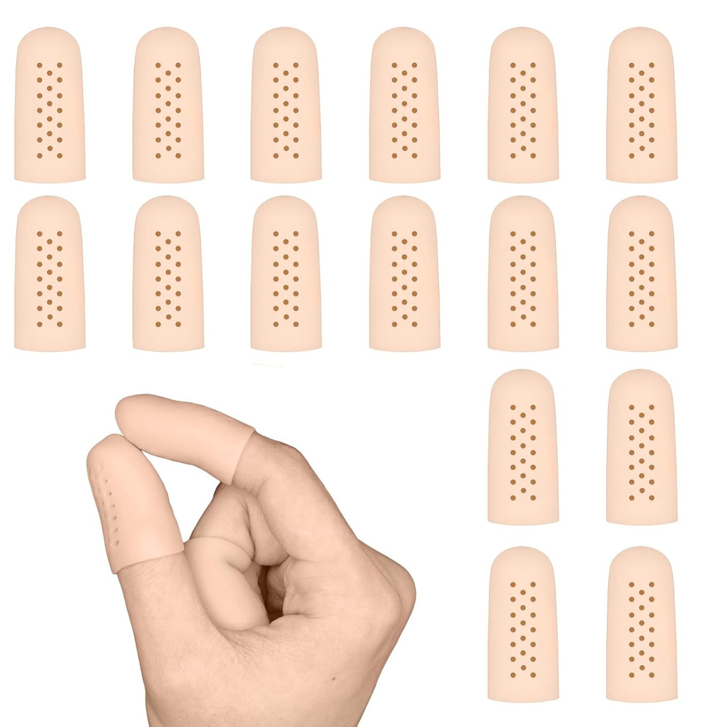 14pcs Finger Cover Protector Anti-Cut Fingertip Finger Cover Anti-Cut Finger Bed Protector Reusable Finger Cover Thumb Finger Protector Bed Suitable for Work, Sculpture
