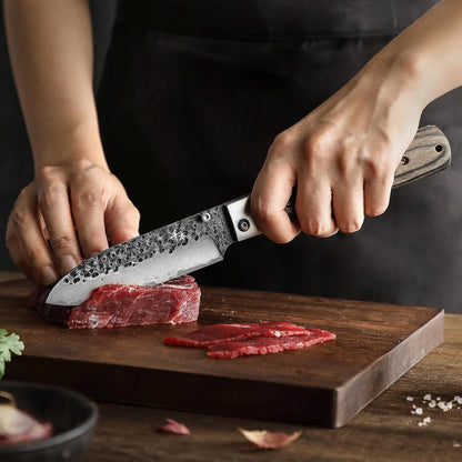 440A Forged Stainless Steel Sharp Folding Chef Knife Peeling Utility Fruit Knife Colorful Wood Handle Camping Barbecue Outdoor Portable Fruit Knife