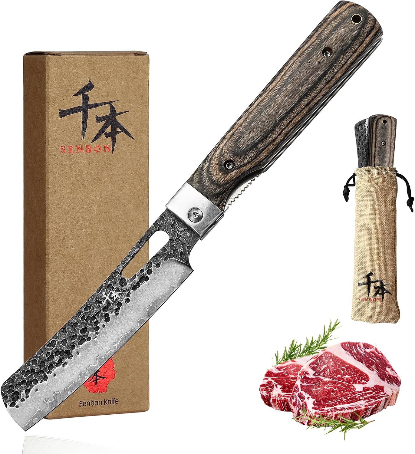 440A Forged Stainless Steel Sharp Folding Chef Knife Peeling Utility Fruit Knife Colorful Wood Handle Camping Barbecue Outdoor Portable Fruit Knife