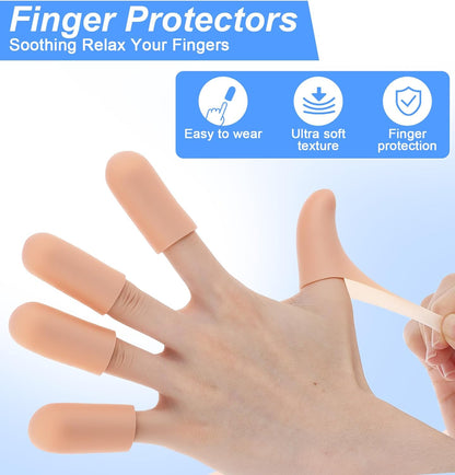 16 Pcs Thumb Protector, Skin Color Thumb Cover, Soft Silicone Finger Caps for Daily Friction Care and Daily Use