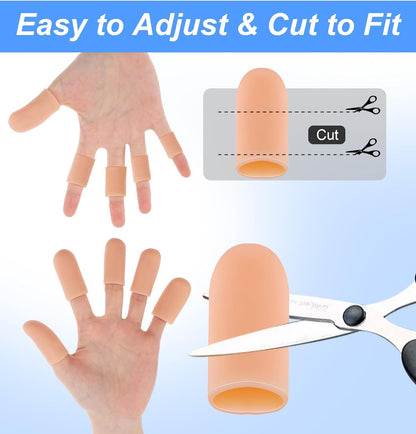 16 Pcs Thumb Protector, Skin Color Thumb Cover, Soft Silicone Finger Caps for Daily Friction Care and Daily Use