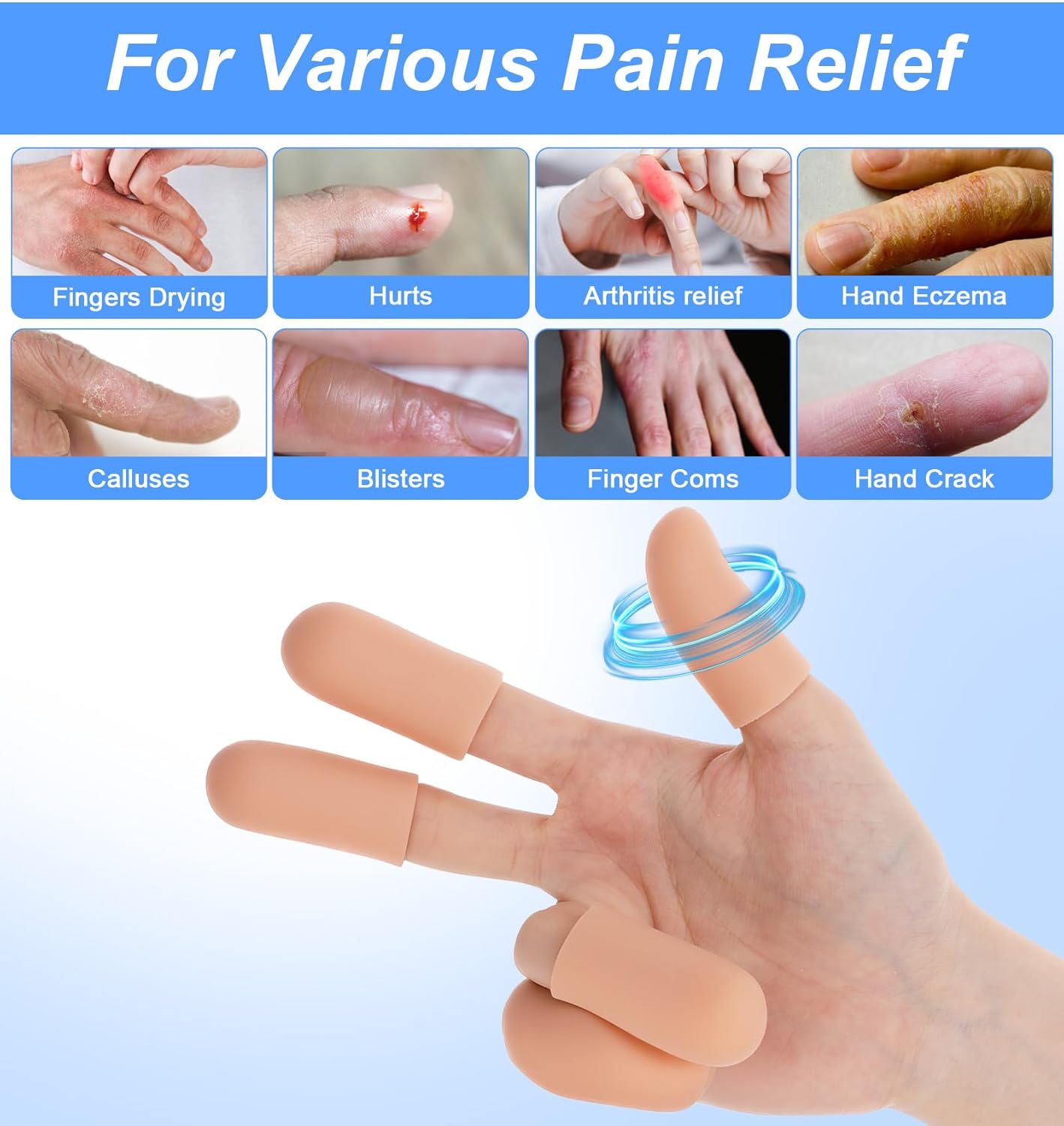16 Pcs Thumb Protector, Skin Color Thumb Cover, Soft Silicone Finger Caps for Daily Friction Care and Daily Use