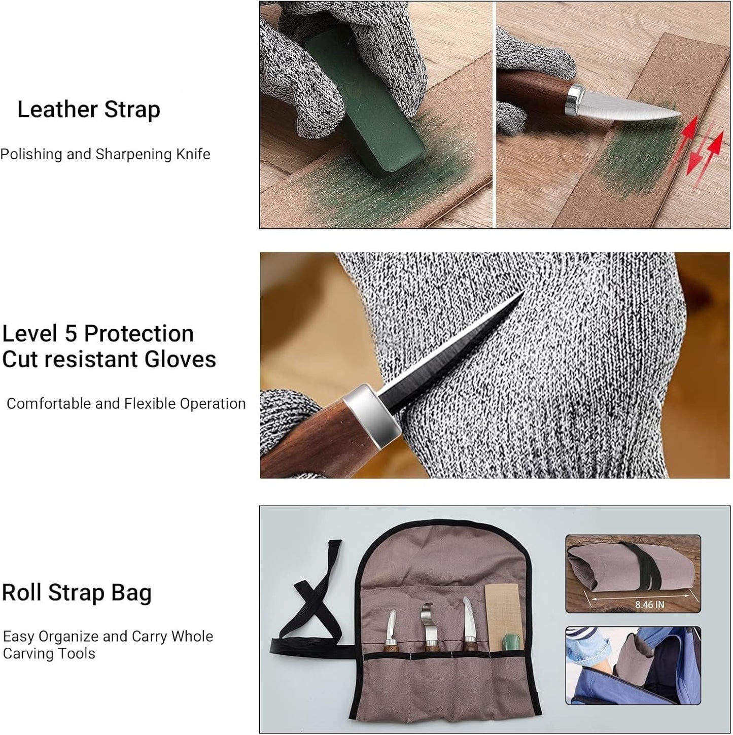 Cor cordium Wood Whittling Kit with Basswood Blocks Sets for Adults and Beginners,Carving Set Includes 3pcs Widdling Knife & 8pcs Blocks & Gloves,Gifts for Christmas,Fathers Day,Mothers Day