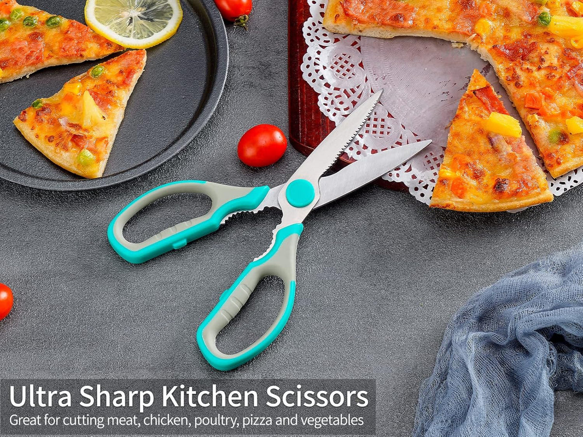 Kitchen Scissors, Stainless Steel Multi-Purpose Cooking Shears Heavy Duty for Meat Chicken Poultry Fish Vegetable Cutting, Dishwasher Safe