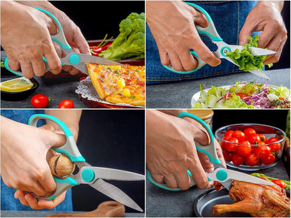 Kitchen Scissors, Stainless Steel Multi-Purpose Cooking Shears Heavy Duty for Meat Chicken Poultry Fish Vegetable Cutting, Dishwasher Safe