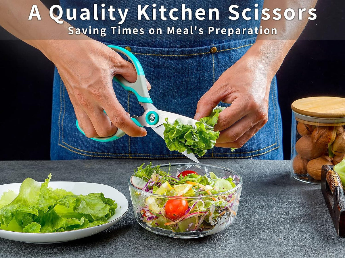 Kitchen Scissors, Stainless Steel Multi-Purpose Cooking Shears Heavy Duty for Meat Chicken Poultry Fish Vegetable Cutting, Dishwasher Safe