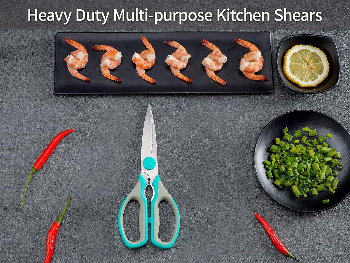 Kitchen Scissors, Stainless Steel Multi-Purpose Cooking Shears Heavy Duty for Meat Chicken Poultry Fish Vegetable Cutting, Dishwasher Safe
