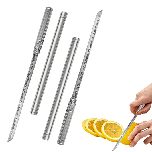 2 PCS Stainless Steel Blade, Outdoor Portable Stainless Steel Mini Stick Fruit Knife, All Steel Fancy Letter Opener Envelope, Multipurpose Survival Tactical Knife 9.5 Inch
