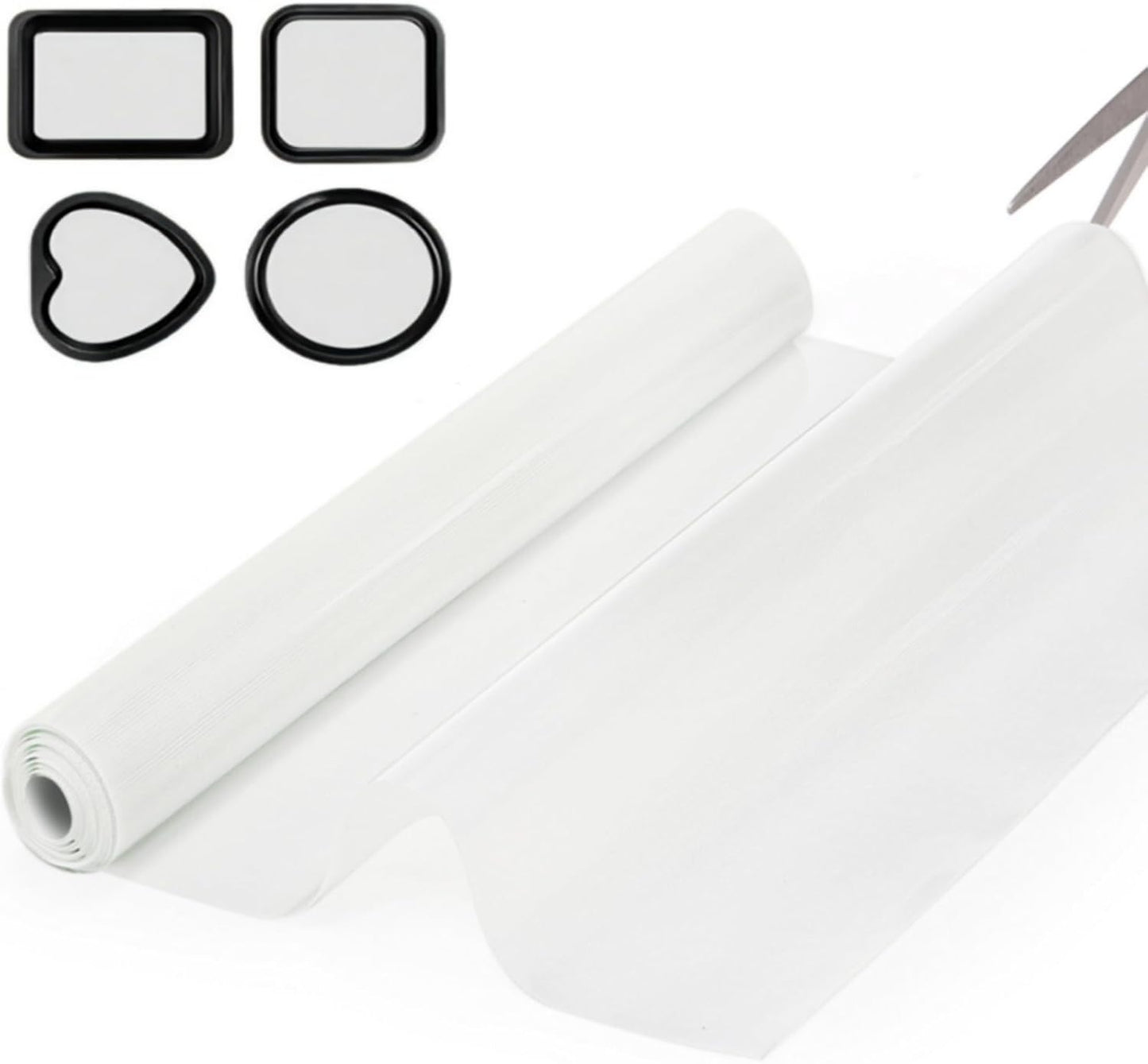 15.7 In x 8 FT Silicone Baking Mat Roll, Non-Stick Pastry Mat, Cut to Any Size, Heat Resistant Food Grade Silicone Dough Rolling Mat, Reusable Air Fryer Liner for Pie Crust, Pizza Cookies