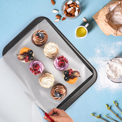 15.7 In x 8 FT Silicone Baking Mat Roll, Non-Stick Pastry Mat, Cut to Any Size, Heat Resistant Food Grade Silicone Dough Rolling Mat, Reusable Air Fryer Liner for Pie Crust, Pizza Cookies