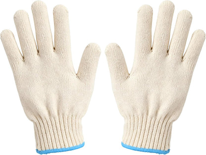 Heat Resistant Gloves - 932°F Oven Gloves, Cut-Resistant Grill Gloves, Cooking Gloves for BBQ, Grilling, Baking, Cutting, Welding, Smoker Fireplace, 1 Pair (2 Pieces Set), White