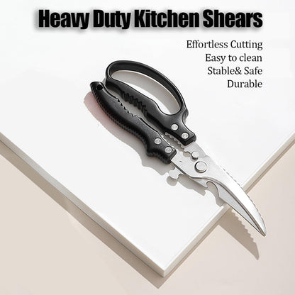 2 Pack Heavy Duty Poultry Shears, All Purpose Kitchen Scissors for Food, Kitchen Shears Set for Chicken Turkey Meat Fish Vegetables, Non-slip Handle & Safety Lock