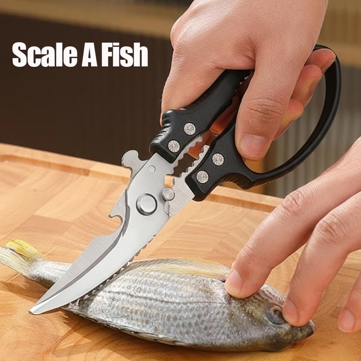 2 Pack Heavy Duty Poultry Shears, All Purpose Kitchen Scissors for Food, Kitchen Shears Set for Chicken Turkey Meat Fish Vegetables, Non-slip Handle & Safety Lock