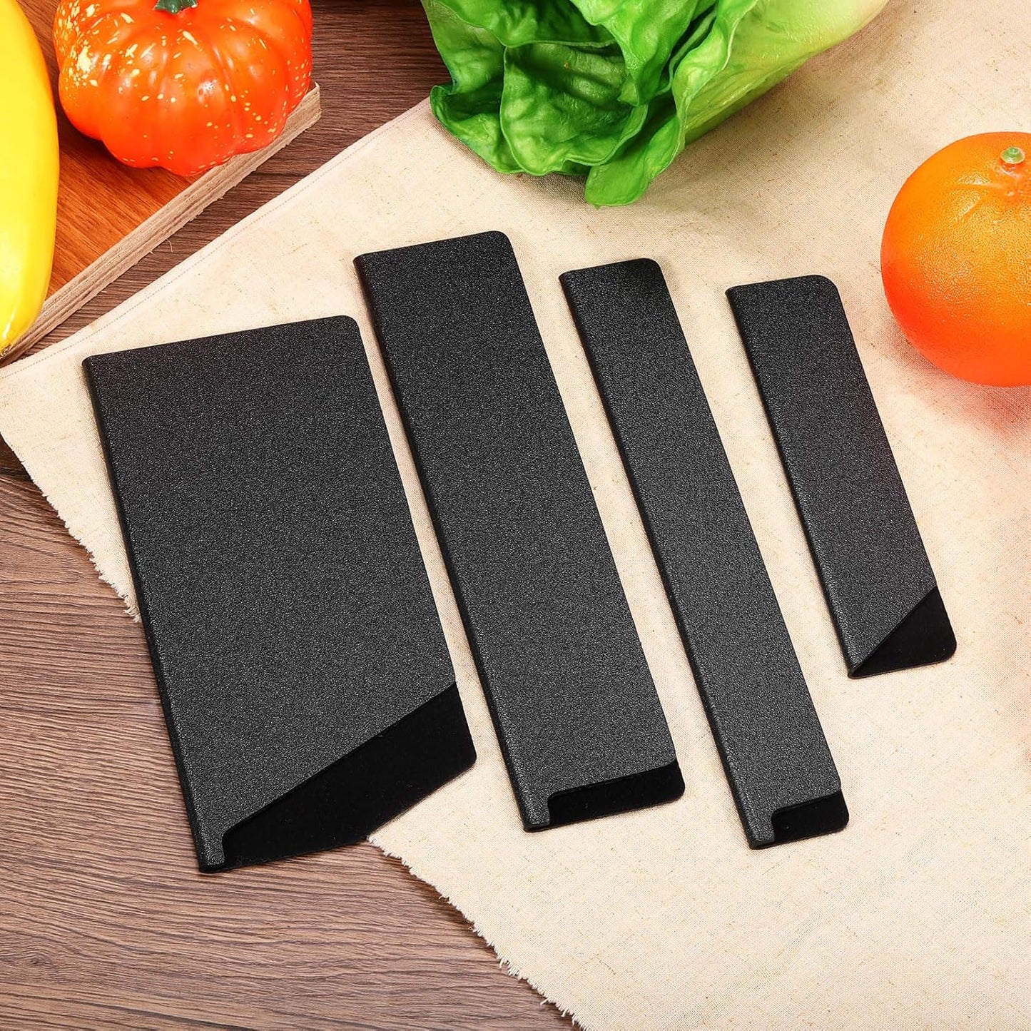 2 Pcs Knife Tip Guards 12.6"x 1.5" ABS Knife Cover Sleeves Knife Case Blade Protector Universal Knife Sheath for Home Kitchen Knife, Black