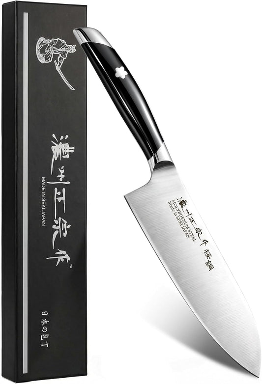 6.7 Inch Santoku Knife, Made in Japan, Ultra Sharp AUS-8 High Carbon Stainless Steel Japanese Chef Knife with Ergonomic Sakura Handle, Kitchen Knife Gifts for Women Men
