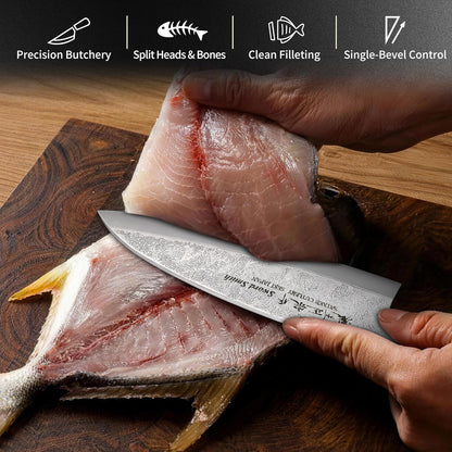 6.7 Inch Santoku Knife, Made in Japan, Ultra Sharp AUS-8 High Carbon Stainless Steel Japanese Chef Knife with Ergonomic Sakura Handle, Kitchen Knife Gifts for Women Men