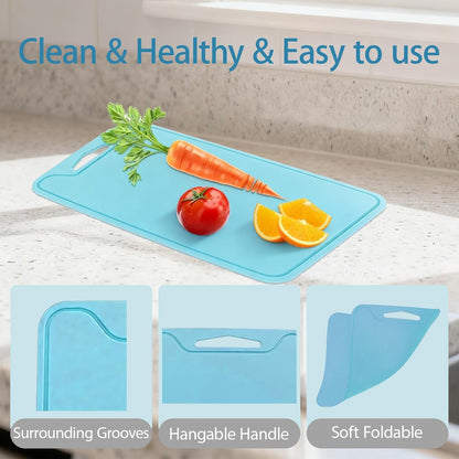 Silicone Cutting Board,8.6 * 11.8in BPA Free Flexible Kitchen Chopping Board for Meat, Vegetables and Fruit,Dishwasher Safe (Yellow)