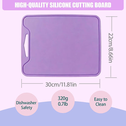 Silicone Cutting Board,8.6 * 11.8in BPA Free Flexible Kitchen Chopping Board for Meat, Vegetables and Fruit,Dishwasher Safe (Yellow)