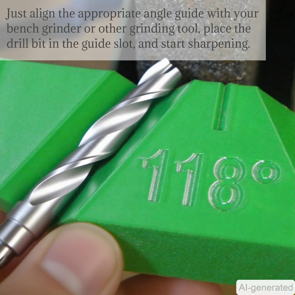 Drill Bit Sharpening Guide Jig - Manual Grinder for Bench Grinders, 90° 118° and 135° Angle Sharpener, No Power Needed, Easy to Use