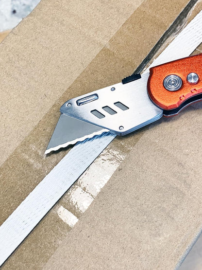 Serrated Blades for Utility Knife – Ten Pack Heavy Duty SK5 Saw Razors for Box Cutter Replacement in Convenient Storage Box – Serrated Edge Razors 10 Pack, Standard Size - Fits Most Cutters & Knives