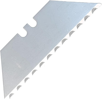 Serrated Blades for Utility Knife – Ten Pack Heavy Duty SK5 Saw Razors for Box Cutter Replacement in Convenient Storage Box – Serrated Edge Razors 10 Pack, Standard Size - Fits Most Cutters & Knives